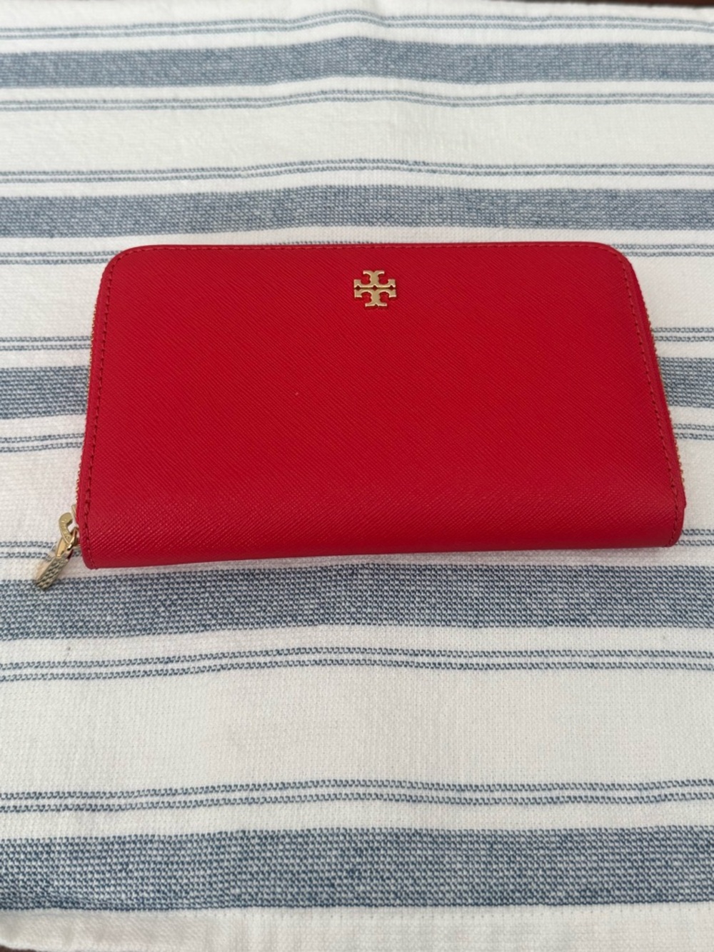 Tory Burch Red Zip-Around Emerson Wallet